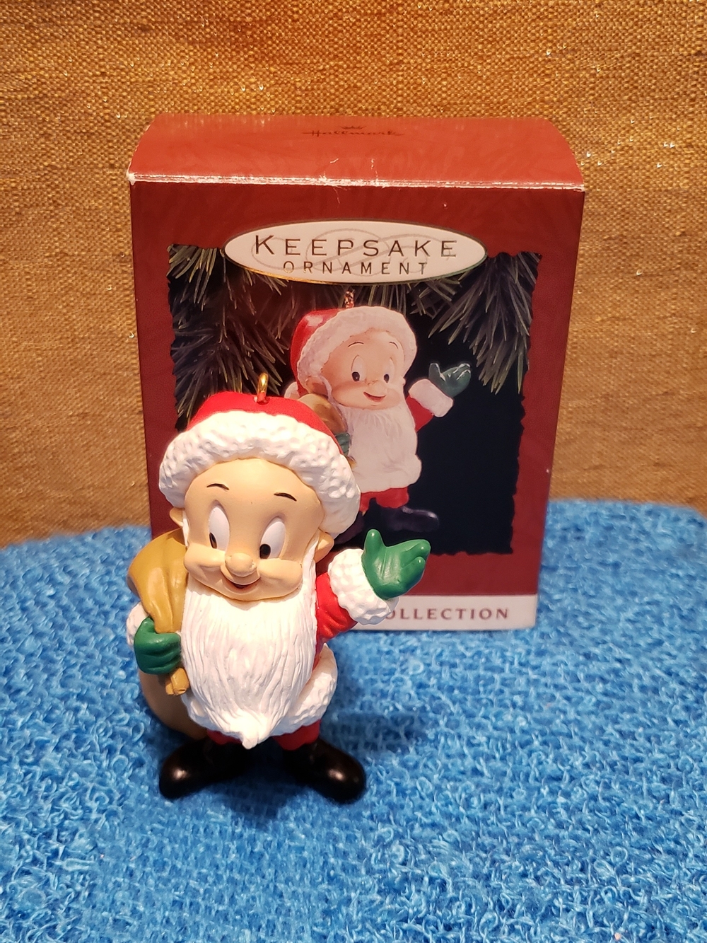 Elmer Fudd In Santa Suit. Red, White & Green Ornament